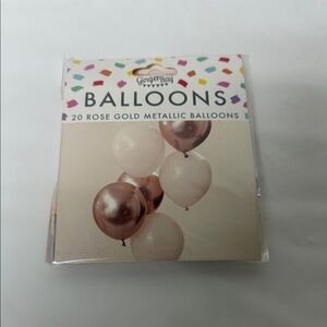 Ginger Ray 100 Rose Gold Metallic Balloons 12” When Inflated